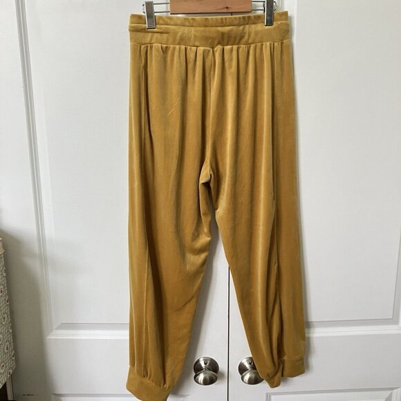 Anthropologie Saturday Sunday Merida Velvet Joggers Womens M Gold - Picture 2 of 11